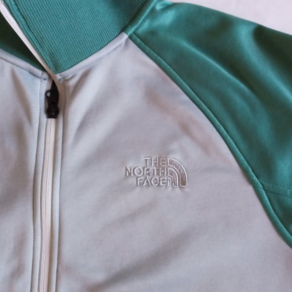 The North Face green and gray,full zip run track style jacket Size Small - Picture 7 of 8